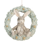 Zawieszka świąteczny króliczek w wianku 8 cm Clayre Eef