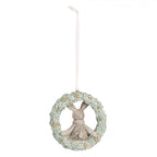 Zawieszka świąteczny króliczek w wianku 8 cm Clayre Eef