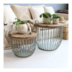 Stoliki kawowe kosze druciane 2 szt. Chic Antique kawowe