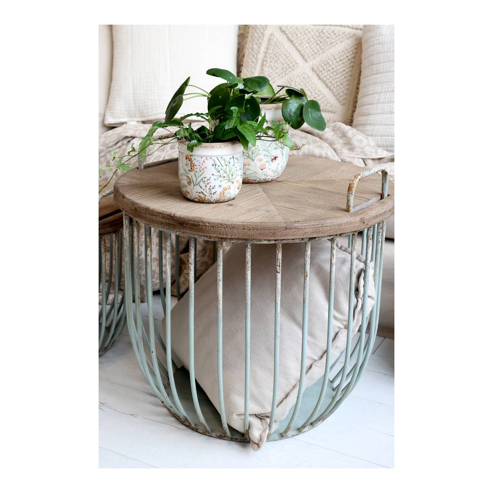 Stoliki kawowe kosze druciane 2 szt. Chic Antique kawowe