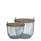 Stoliki kawowe kosze druciane 2 szt. Chic Antique kawowe