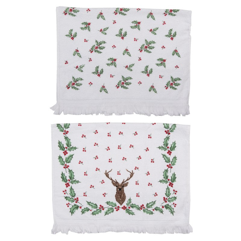 Ręczniki kuchenne bawełniane frotte 2 szt. renifery świąteczne Clayre Eef
