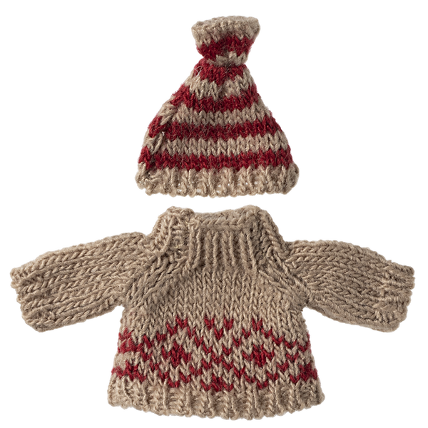 Ubranko dla myszki 15cm - Mum Sweater and hat Maileg