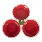 Miska dekoracyjna 26x26x10 cm czerwono-biała ceramiczna Clayre Eef