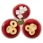 Miska dekoracyjna 26x26x10 cm czerwono-biała ceramiczna Clayre Eef