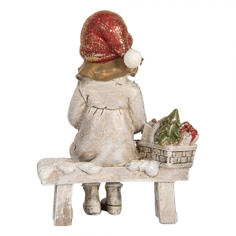 Figurka świąteczna dziewczynka z pieskiem 10 cm Clayre Eef