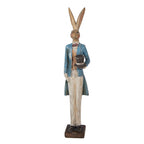 Figurka dekoracyjna Królik 7x6x32 cm Plastik w kolorze złotym