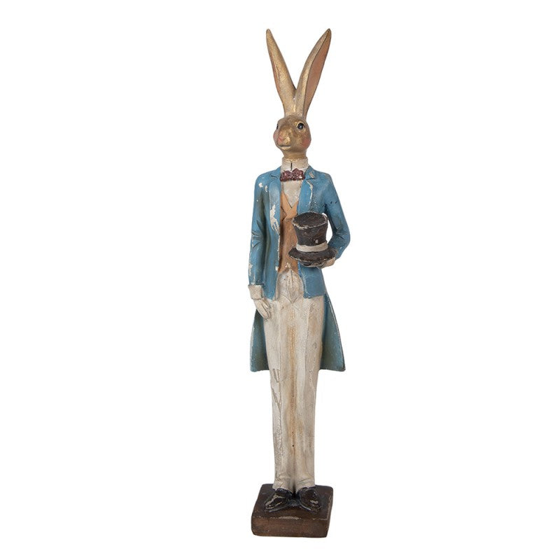 Figurka dekoracyjna Królik 7x6x32 cm Plastik w kolorze złotym