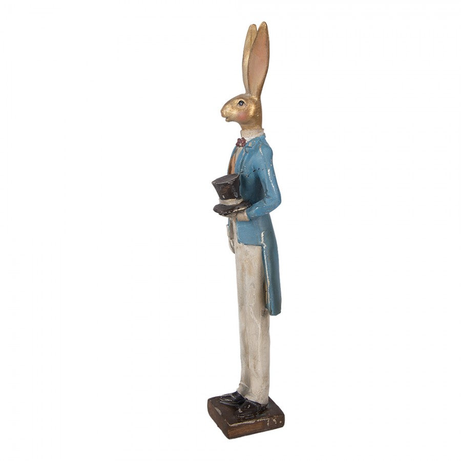 Figurka dekoracyjna Królik 7x6x32 cm Plastik w kolorze złotym