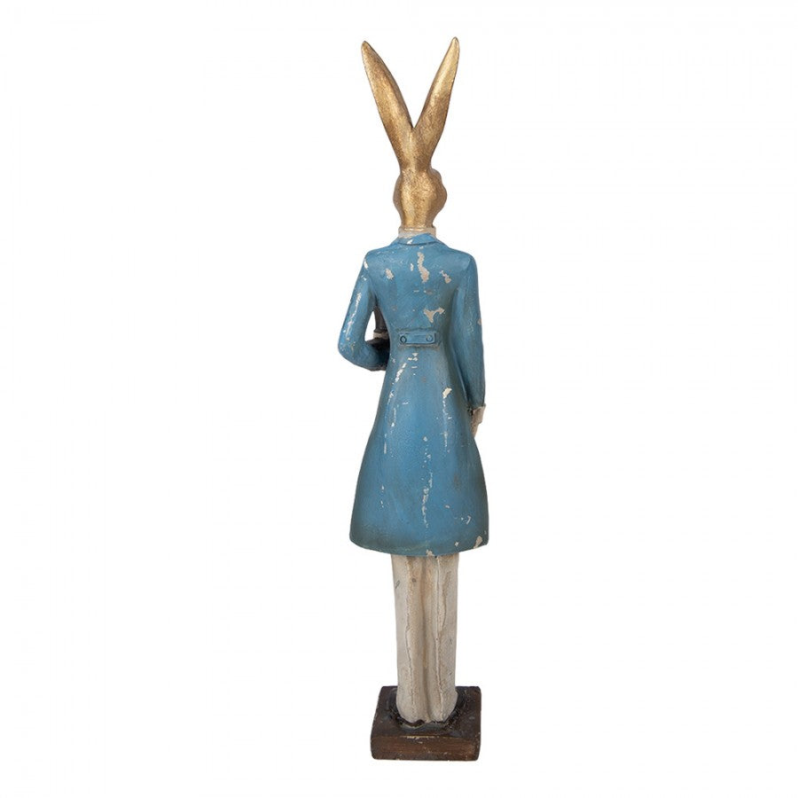 Figurka dekoracyjna Królik 7x6x32 cm Plastik w kolorze złotym