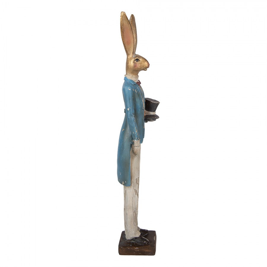 Figurka dekoracyjna Królik 7x6x32 cm Plastik w kolorze złotym