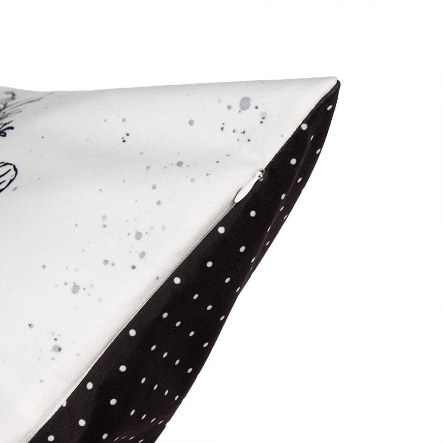 Poduszka królik biało czarna 45 x 45 cm retro Clayre Eef