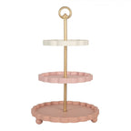 Etażerka piętrowa dekoracyjne różowa 30 x 50 cm Clayre Eef