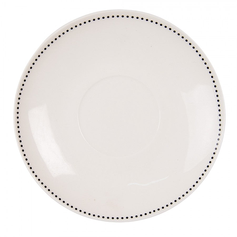 Filiżanka porcelanowa z podstawkiem kremowo czarna kwiaty 200 ml Clayre Eef