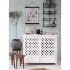 Metalowa półka ścienna chic antique czarna z koszyczkami