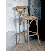 Załaduj obraz do przeglądarki galerii, Krzesło barowe z rattanowym siedziskiem Chic Antique
