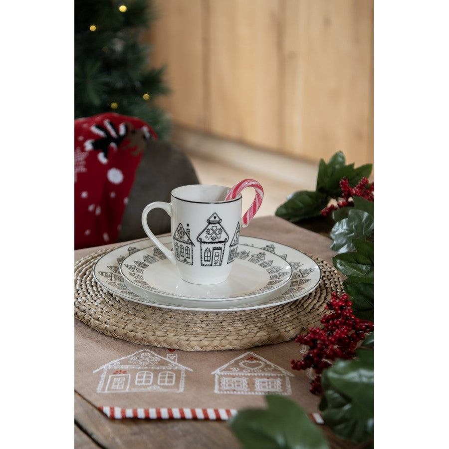 Poszewka świąteczna domki z piernika 40 x 40 cm Clayre & Eef