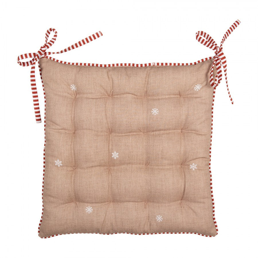 Poduszka na siedzisko świąteczna domki z piernika 40 x 40 cm Clayre & Eef