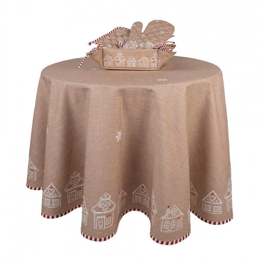 Chlebak bawełniany świąteczne domki z piernika Clayre & Eef