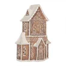 Załaduj obraz do przeglądarki galerii, Domek z piernika LED 16x8x23 cm Brązowy brokatowy Clayre Eef
