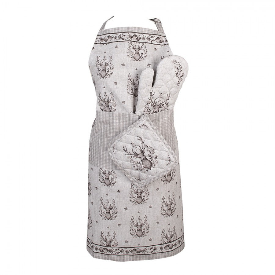 Fartuszek kuchenny bawełniany świąteczny renifer Clayre & Eef