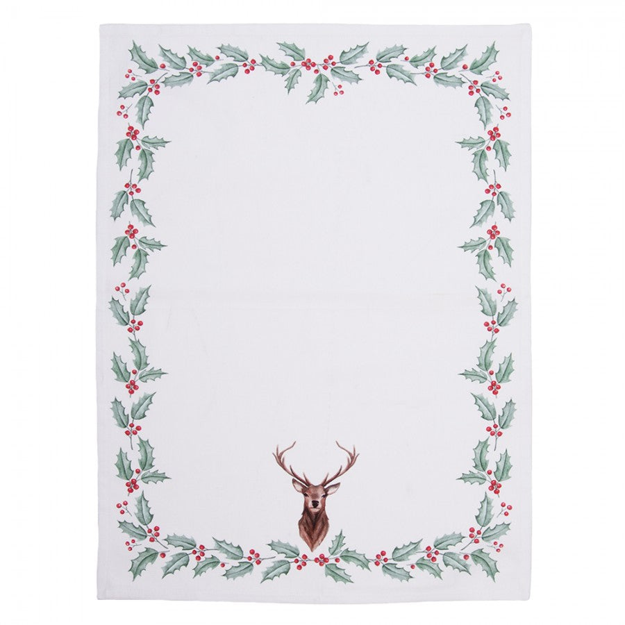 Ręcznik kuchenny bawełniany świąteczny renifer Clayre Eef