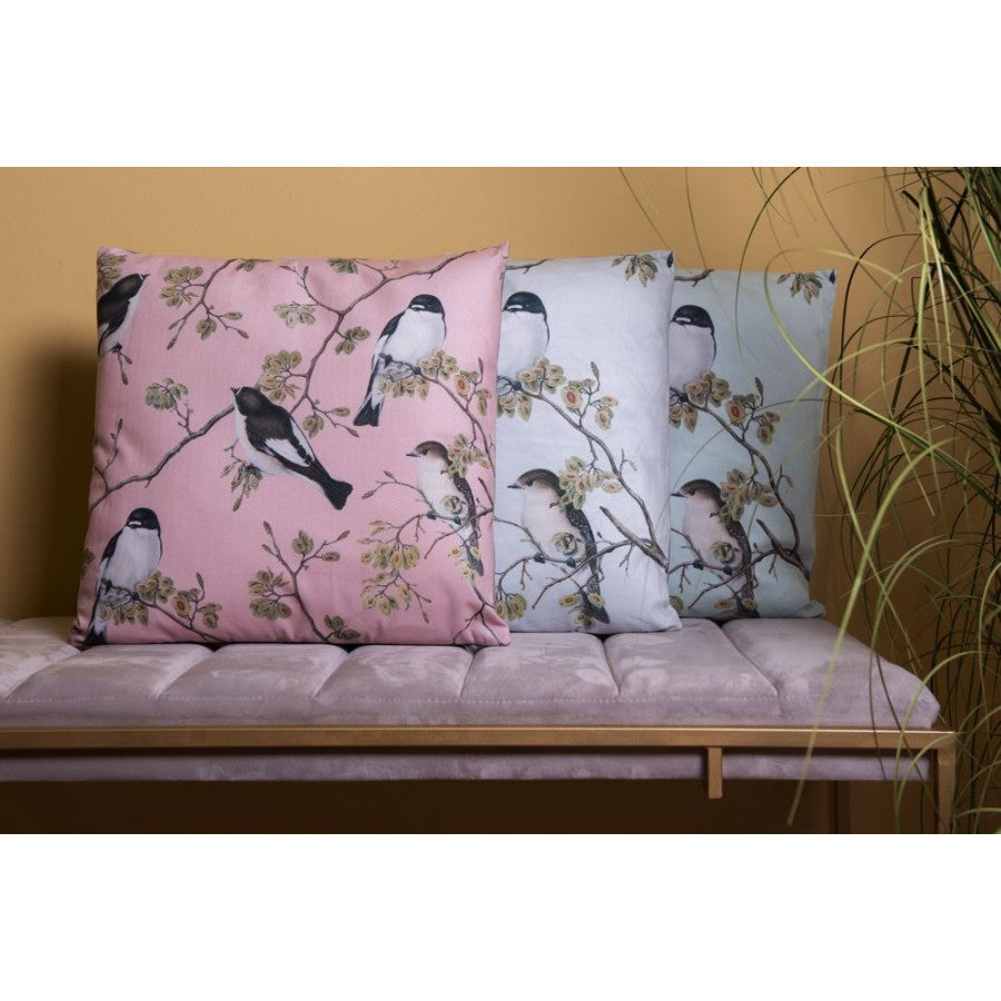 Poszewka na poduszkę ptaki biała 45 x 45 cm Clayre Eef