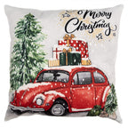 Poszewka świąteczna 45 x 45 cm Merry Christmas auto z prezentami retro Clayre & Eef