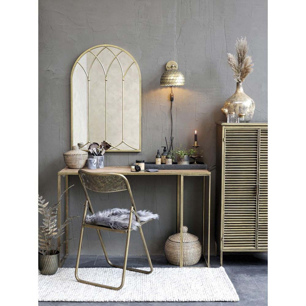 Kinkiet mosiądz łuski w stylu skandynawskim Chic Antique