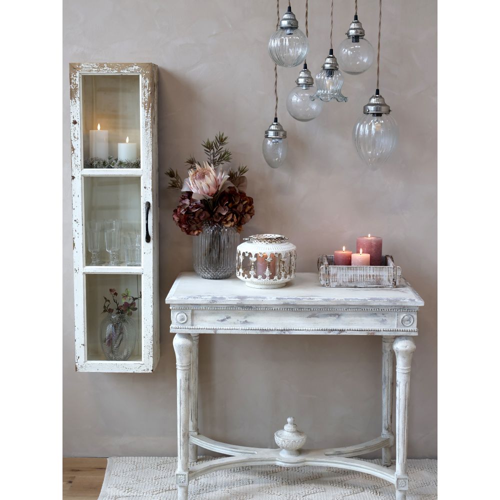 Lampa szklana Chic Antique wisząca paski łezka