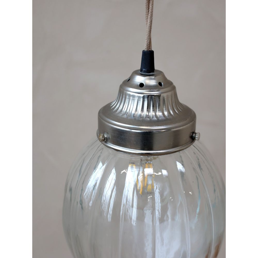 Lampa szklana Chic Antique wisząca paski łezka