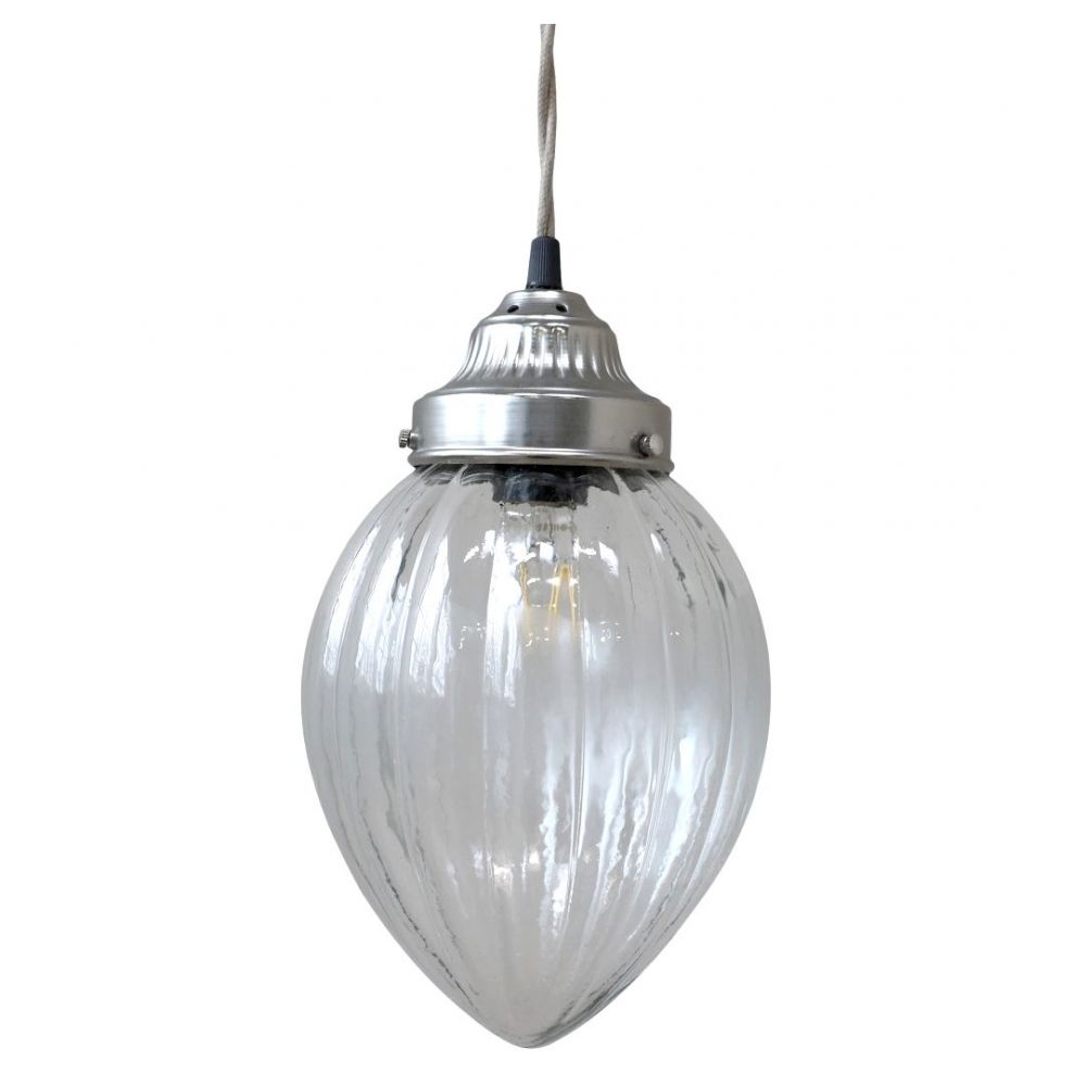 Lampa szklana Chic Antique wisząca paski łezka