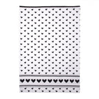 Ręcznik kuchenny bawełniany biało czarny ptaszki i serduszka Clayre Eef