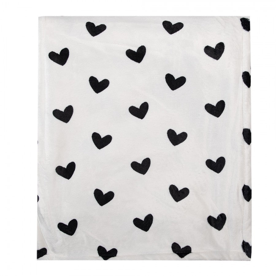 Koc w serduszka polar 130 x 170 cm Clayre Eef