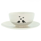 Miska do zupy porcelanowa biała z czarnym sercem 500 ml 2 Clayre Eef