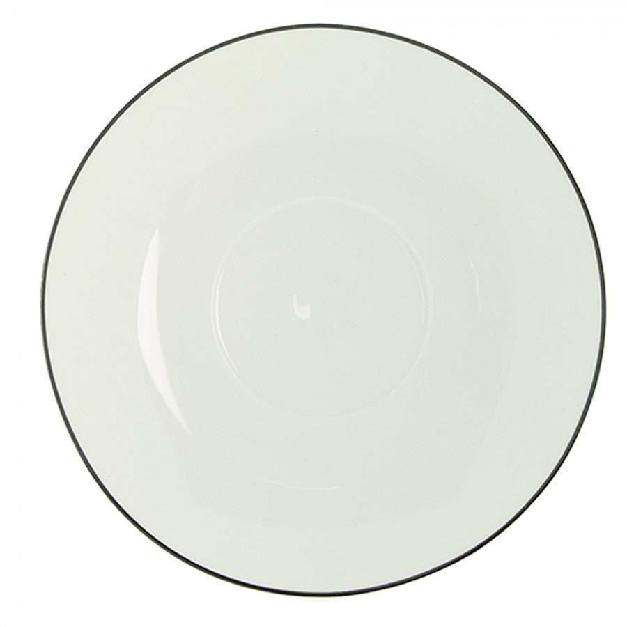 Filiżanka porcelanowa z podstawkiem biała z sercem 220 ml Clayre Eef