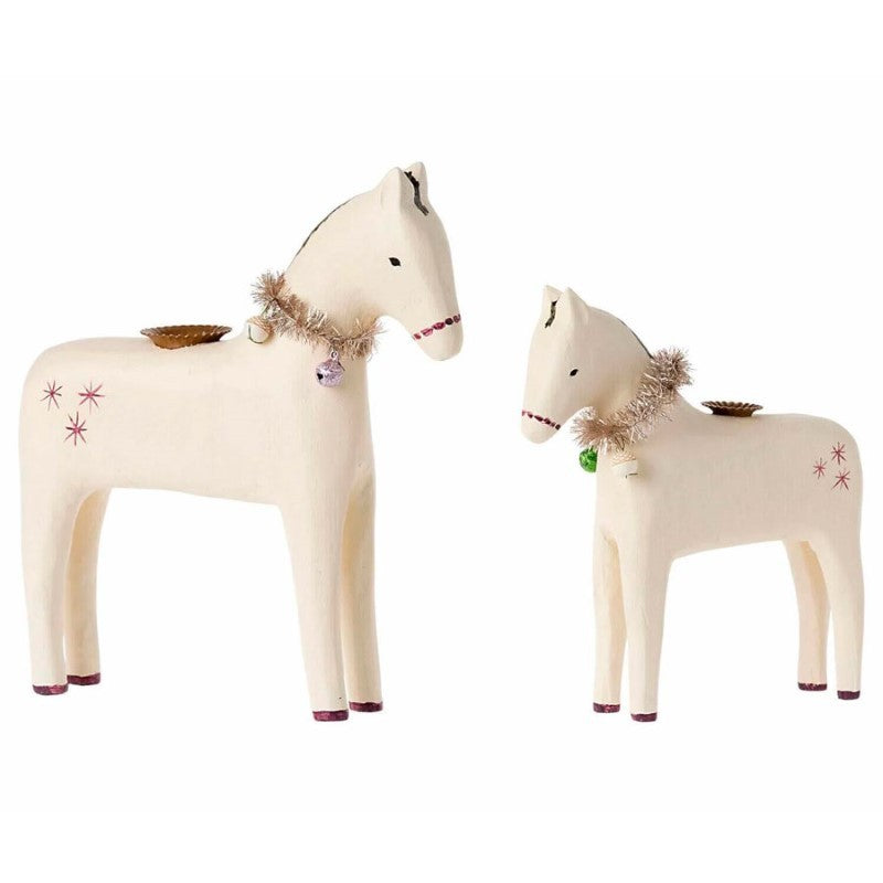 Maileg - Drewniany świecznik bożonarodzeniowy Konik 16 cm