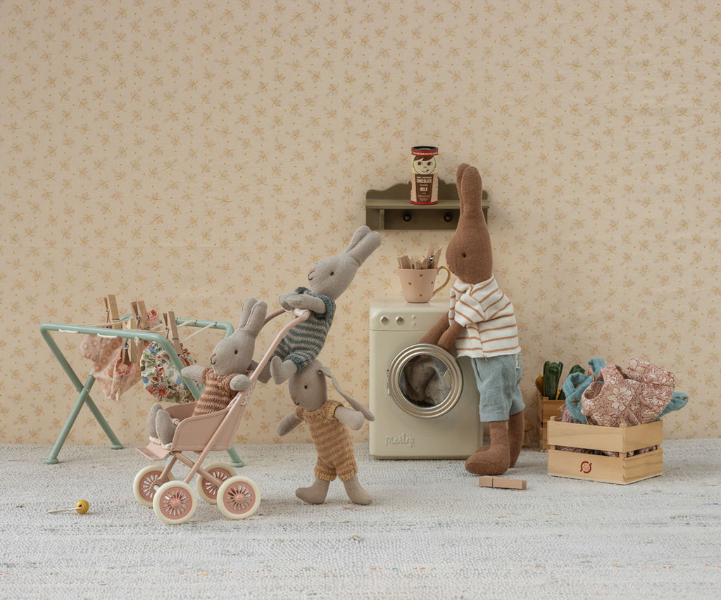 Wózek spacerowy metalowy dla myszek Mint - Maileg