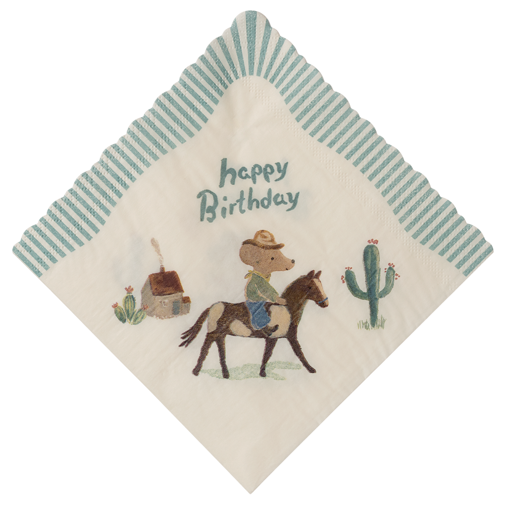 Serwetki papierowe 20szt - HAPPY BIRTHDAY COWBOY Maileg