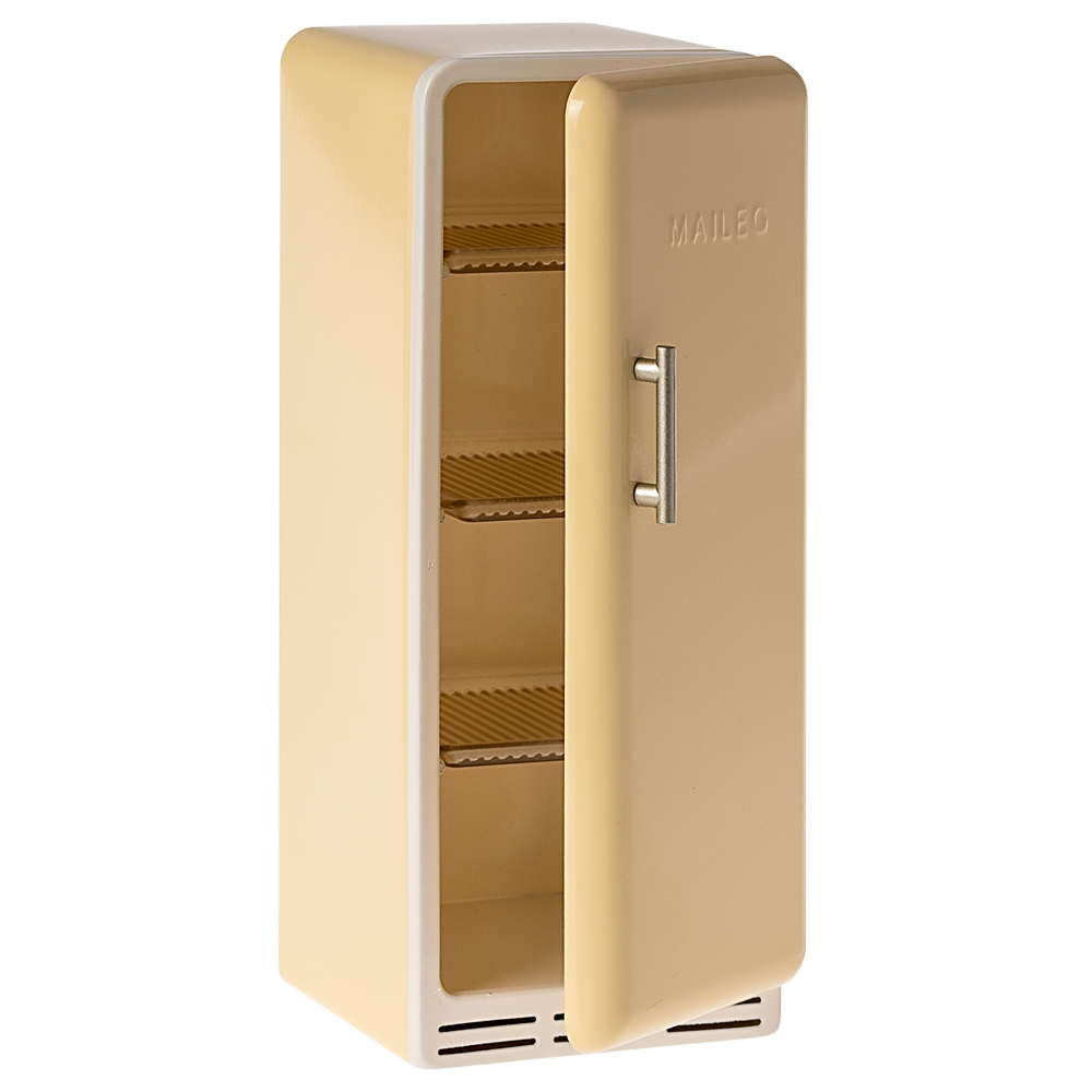 Maileg - Metalowa lodówka dla myszek 22 cm Yellow Fridge