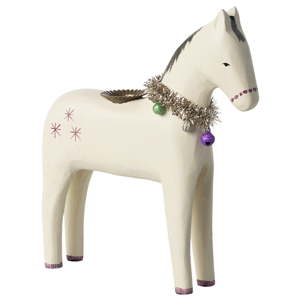 Maileg - Drewniany świecznik bożonarodzeniowy Konik 16 cm