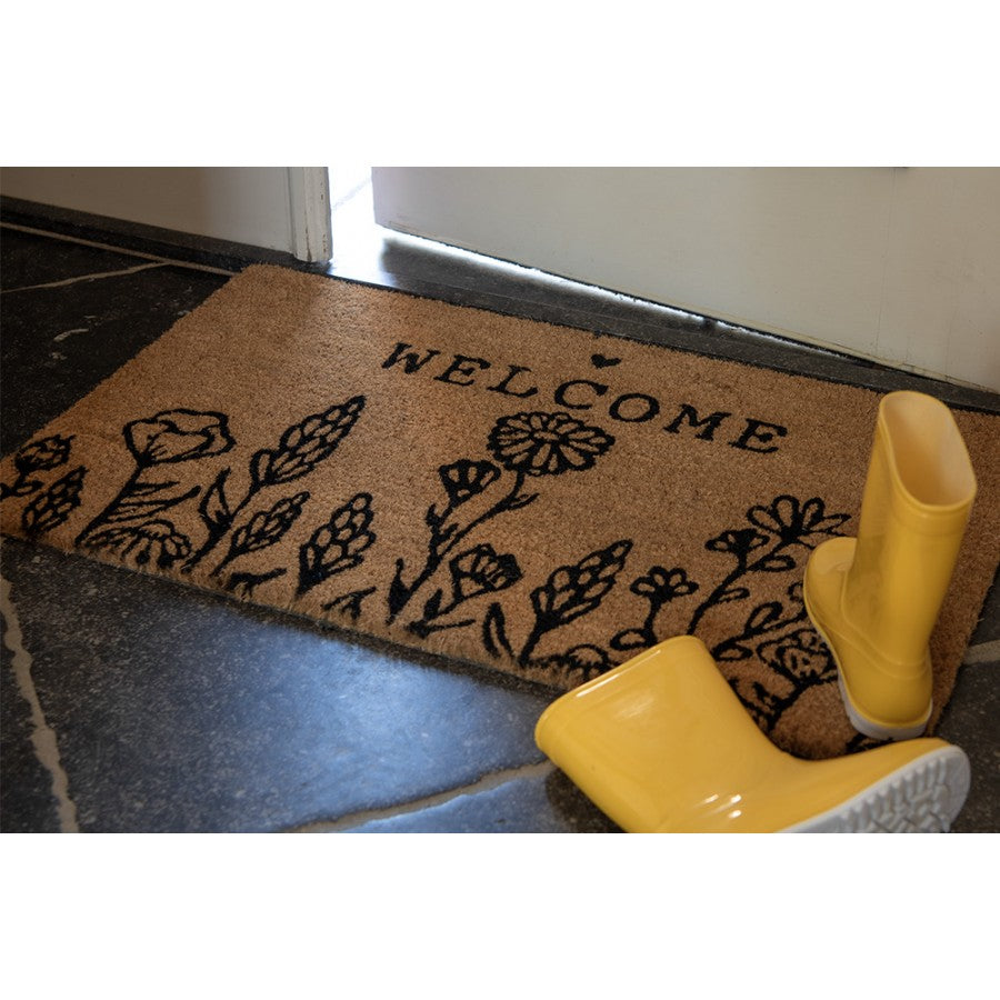 Wycieraczka kokosowa welcome kwiaty zewnętrzna Clayre Eef