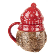 Załaduj obraz do przeglądarki galerii, Kubek 500 ml Czerwony Ceramiczny Świąteczny Ptaszek Clayre Eef
