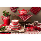 Podkładki bawełniane renifery czerwone świąteczne kpl. 6 szt. Clayre Eef