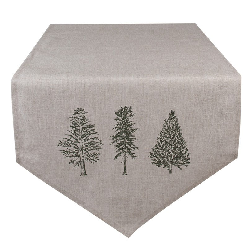 Bieżnik bawełniany beżowy renifer 50 x 160 cm Clayre & Eef