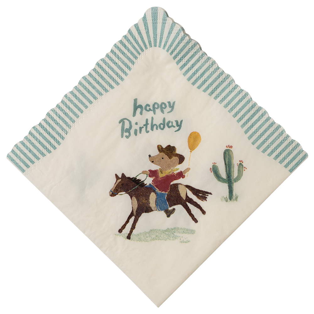 Serwetki papierowe 20szt - HAPPY BIRTHDAY COWBOY Maileg