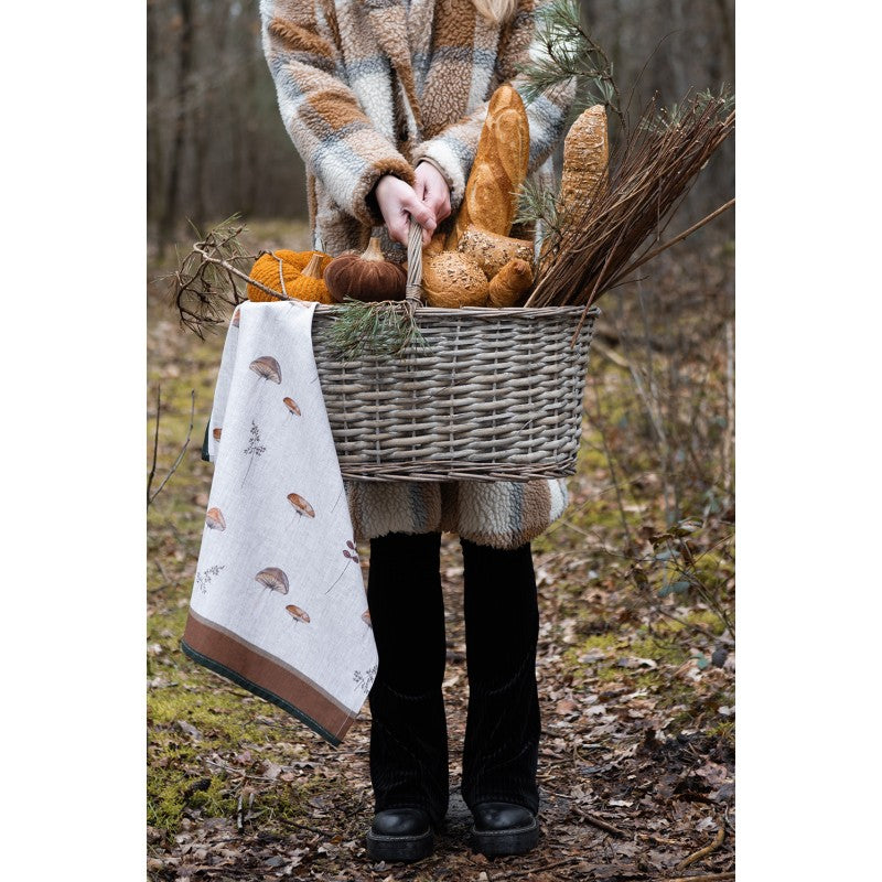 Kosz z rączką wiklinowy / rattanowy duży Clayre Eef