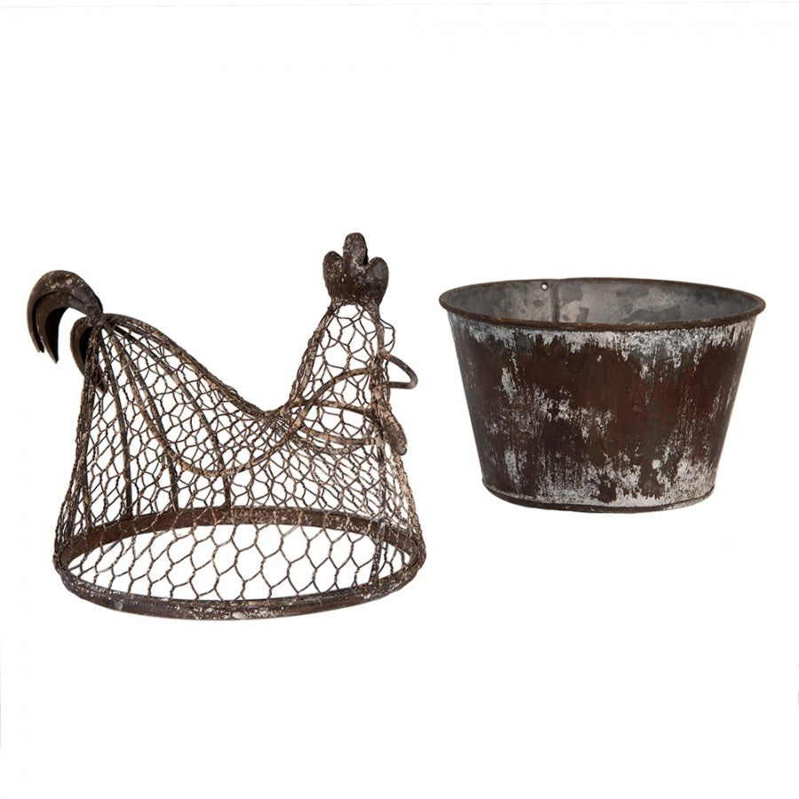 Kosz druciany Kura Country duży Clayre Eef