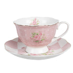 Filżanka z podstawkiem porcelanowa róże vintage 200 ml Clayre & Eef