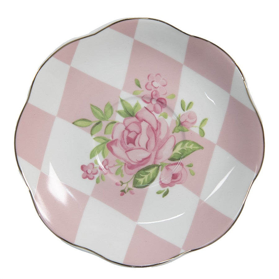 Filżanka z podstawkiem porcelanowa róże vintage 200 ml Clayre & Eef